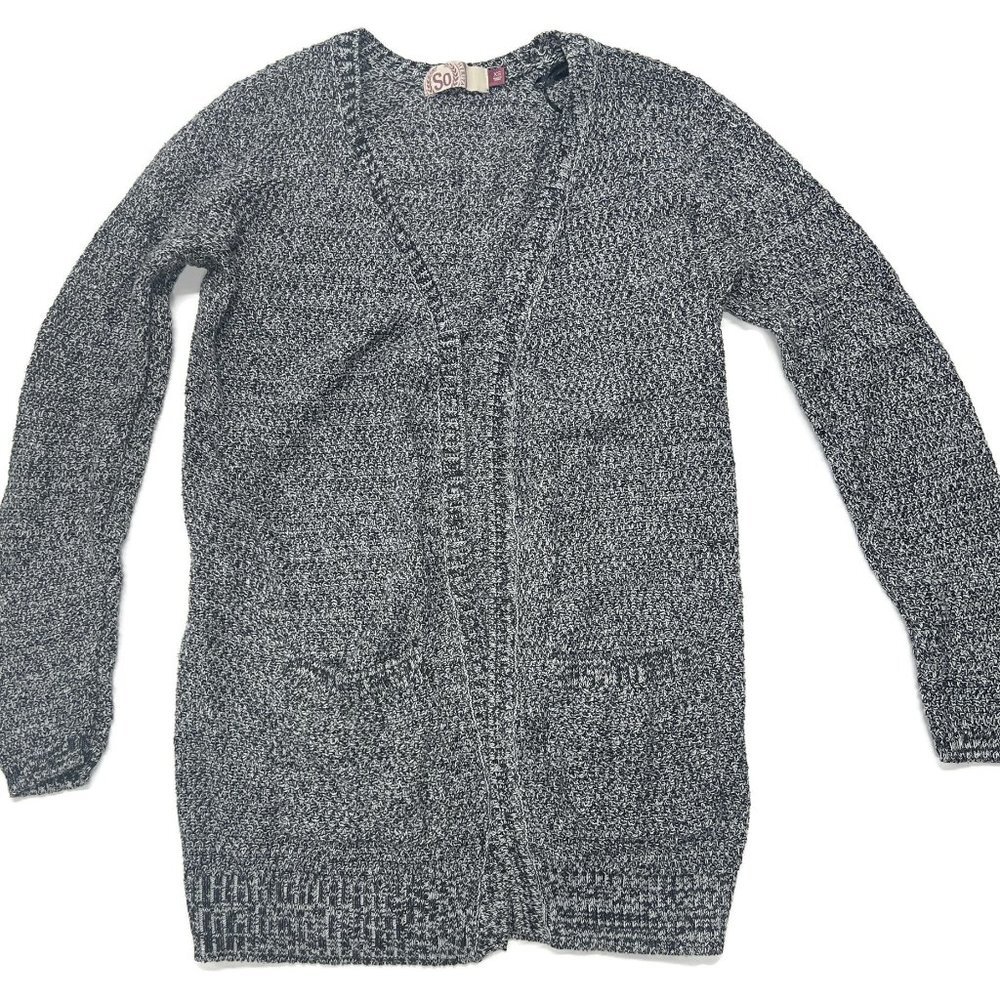 So Open‎ Cardigan Sweater Womens XS Gray Cotton Blend